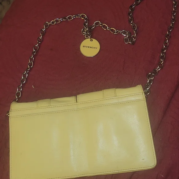 Givenchy yellow leather wallet or cross body on original chain - Picture 5 of 12